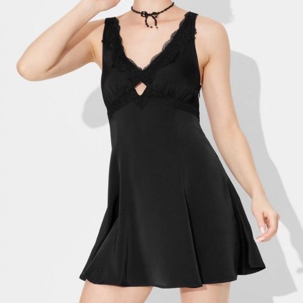 Wild Fable Women's Lace Trim Mini Slip Holiday Dress